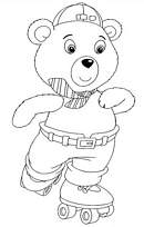 coloriage monsieur bouboule fait du roller avec oui oui